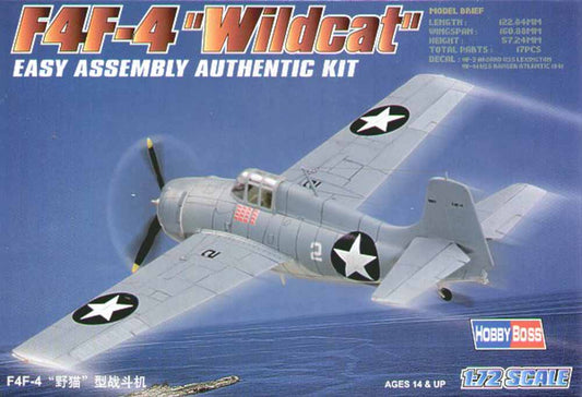 Hobby Boss 80220 Grumman F4F-4 Wildcat 'Easy Build' 1:72 Aircraft Model Kit