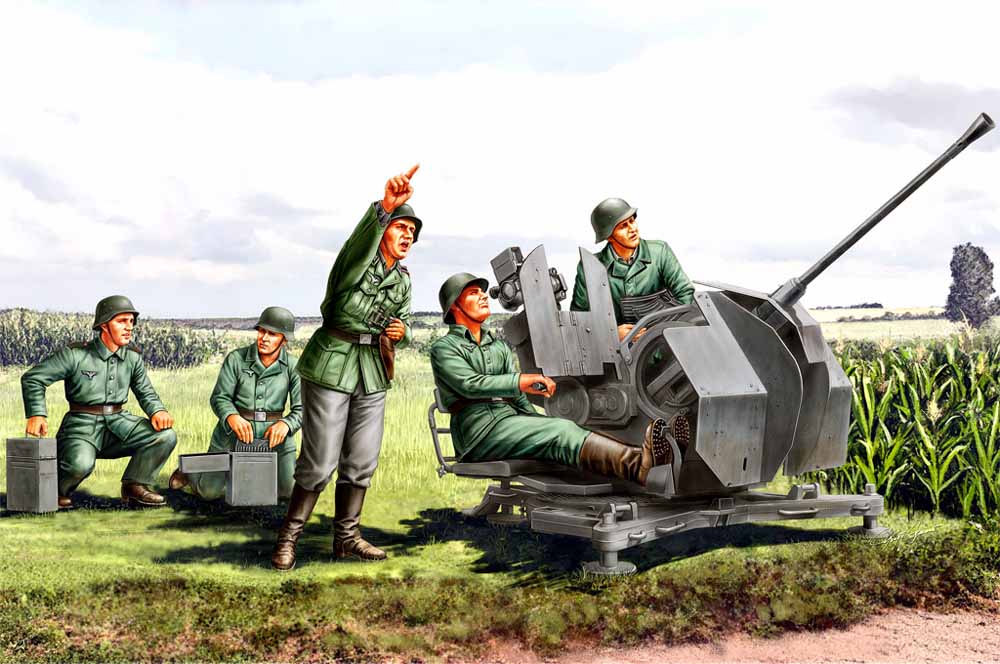 Hobby Boss 84412 2cm Flak 38 Figure Set (crew only. no gun) 1:35 Model Figure Kit