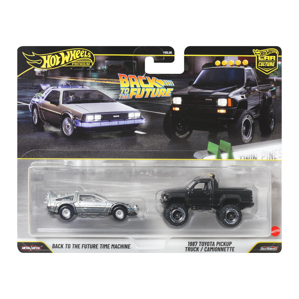 Hot Wheels Premium 2-Pack Back to the Future Time Machine Age 3+ Mattel JHW48