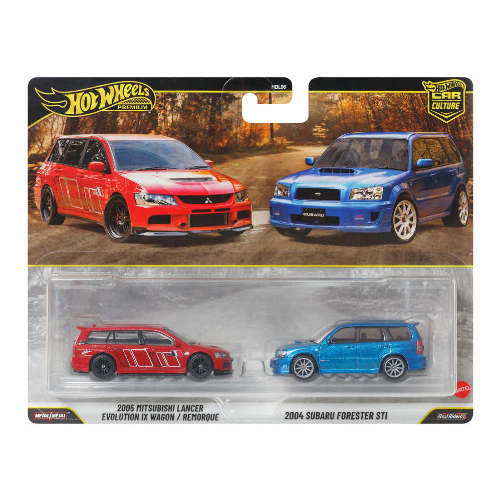 Hot Wheels Premium - Car Culture 2-Pack: Lancer Evo. IX x Subaru Forester JHW46