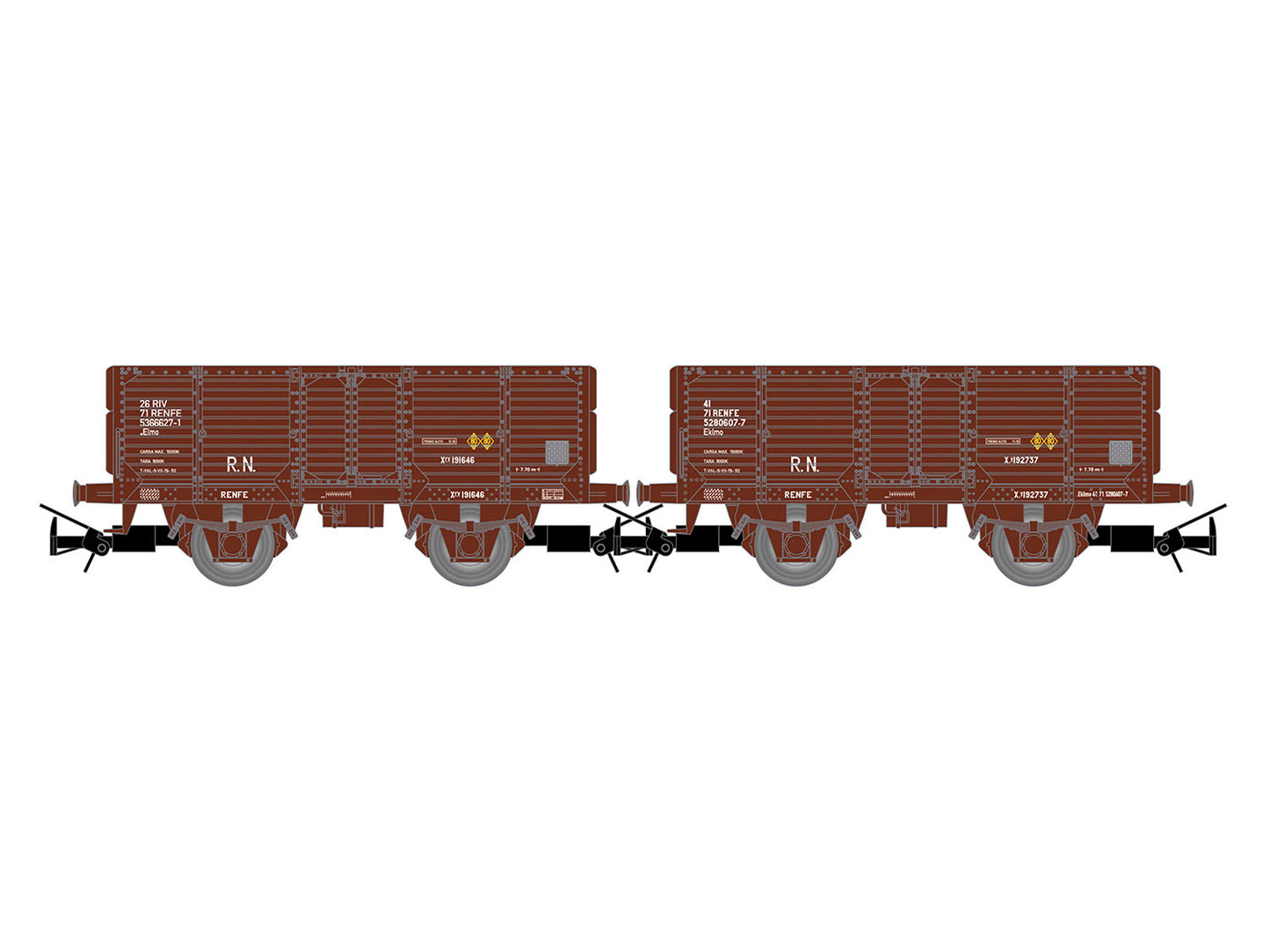 Electrotren RENFE Open Wagon w/Tobacco Sacks Load Set (2) III HE6095 HO Gauge
