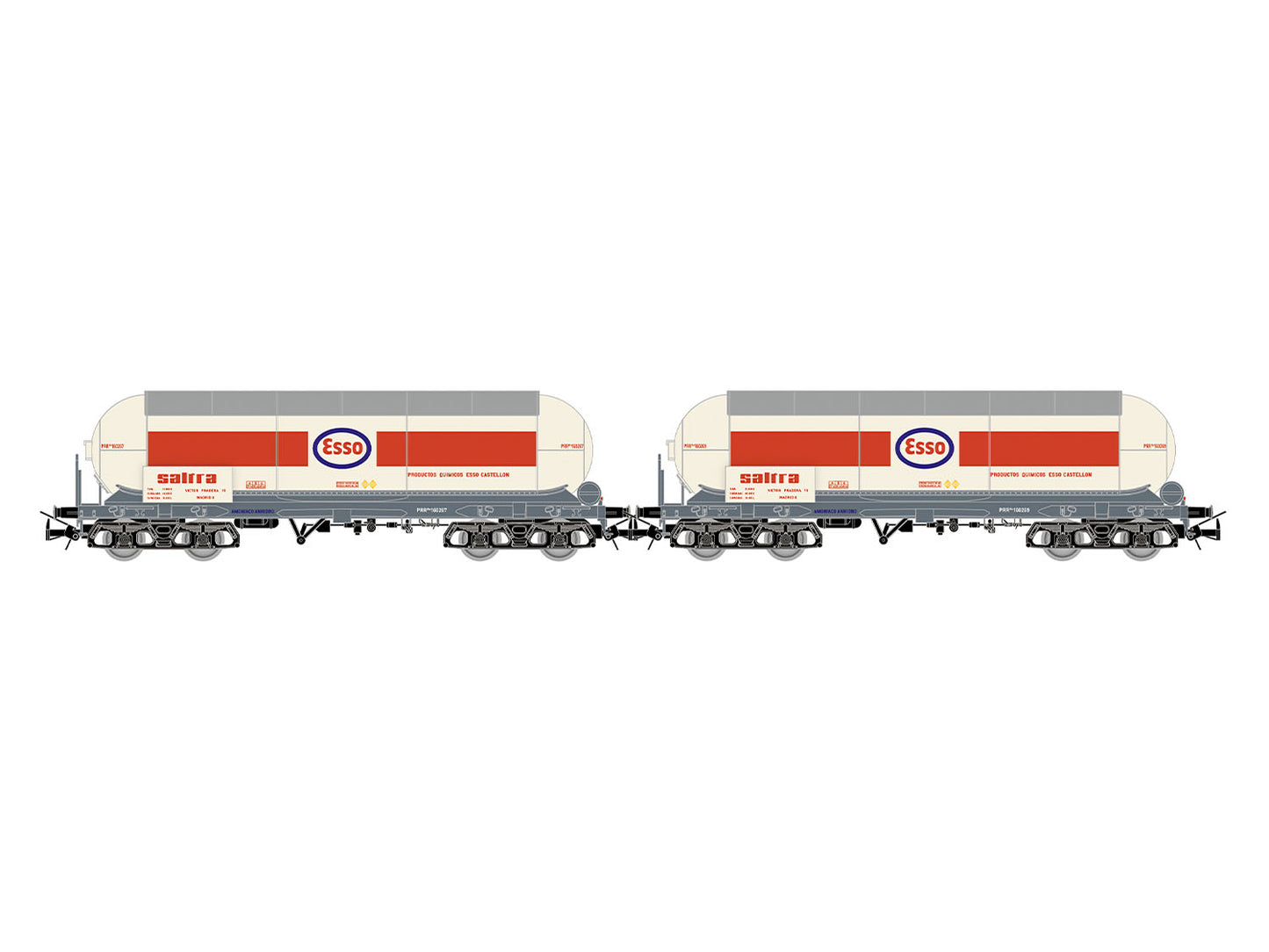 Electrotren RENFE Esso-Saltra Ammonia Tank Wagon Set (2) IV HE6099 HO Gauge