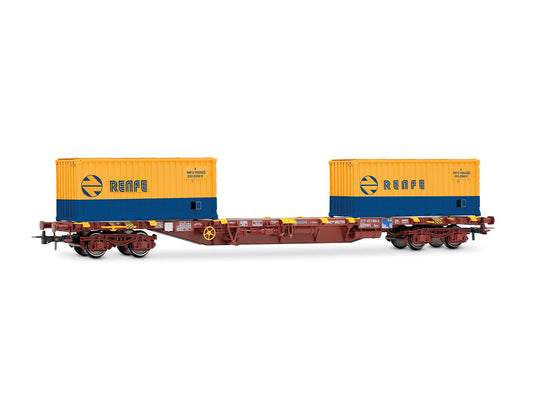 Electrotren RENFE MMC3 Flat Wagon w/RENFE Container Load IV HE6101 HO Gauge