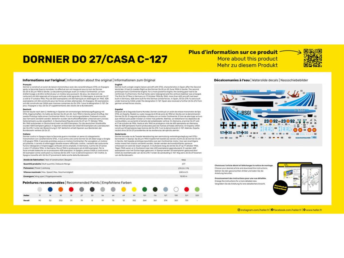 Heller 30304 Dornier DO 27/CASA C-127 1:72 Model Kit