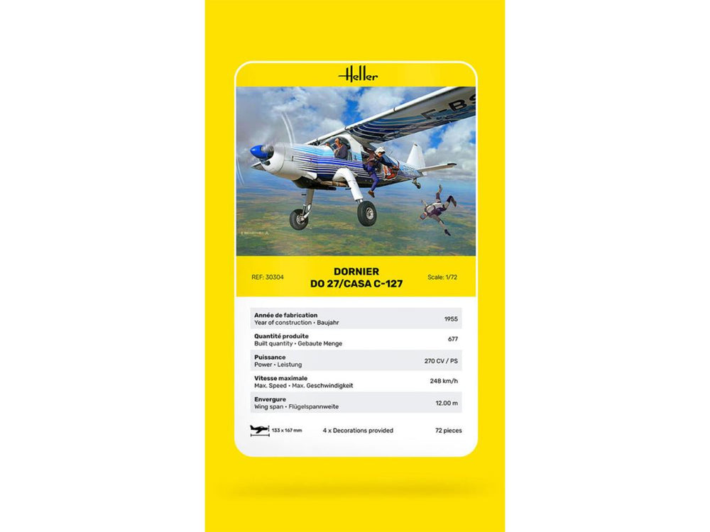 Heller 30304 Dornier DO 27/CASA C-127 1:72 Model Kit
