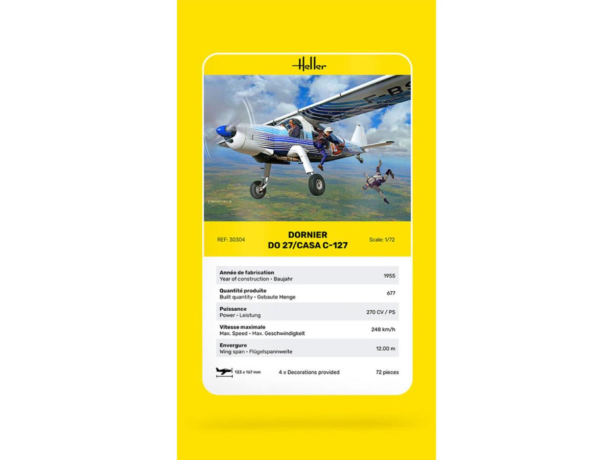 Heller 30304 Dornier DO 27/CASA C-127 1:72 Model Kit