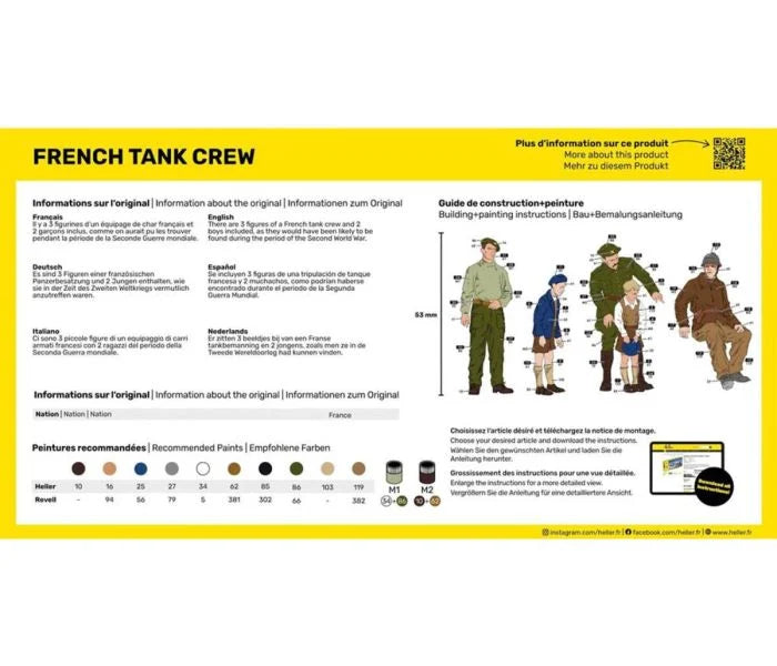 Heller 30323 French Tank Crew 1:35 Model Kit