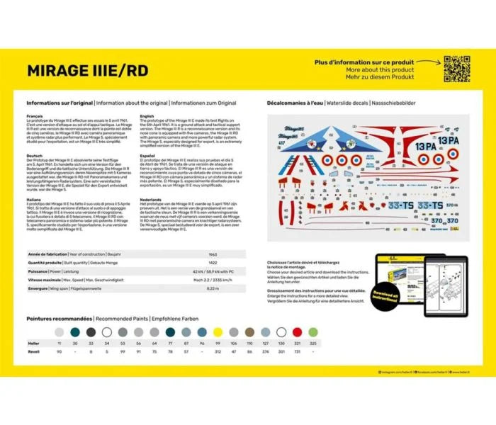 Heller 30422 French Mirage IIIE/RD 1:48 Model Kit