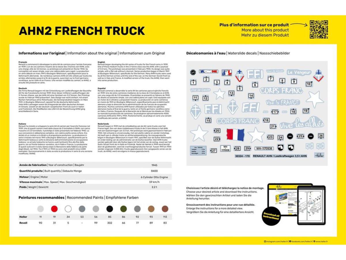 Heller 35324 French AHN2 Truck Starter Kit 1:35 Model Kit