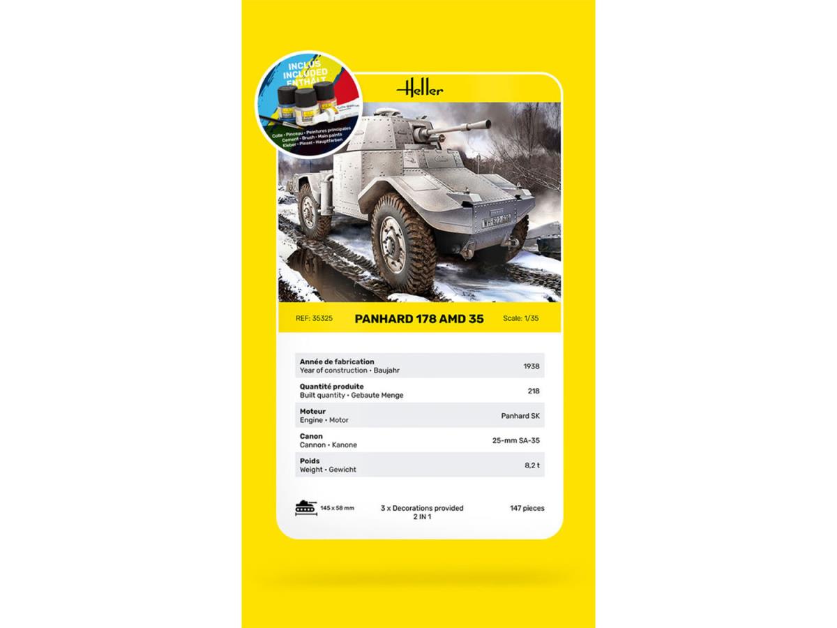 Heller 35325 French Panhard 178 Starter Kit 1:35 Model Kit