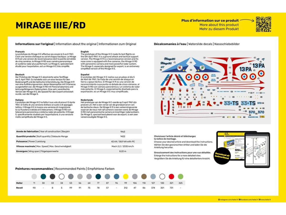 Heller 35422 French Mirage IIIE/RD Starter Kit 1:48 Model Kit