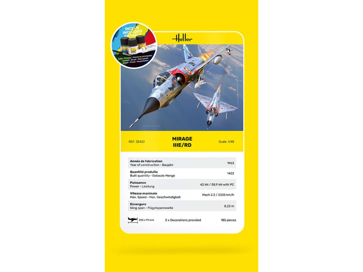 Heller 35422 French Mirage IIIE/RD Starter Kit 1:48 Model Kit
