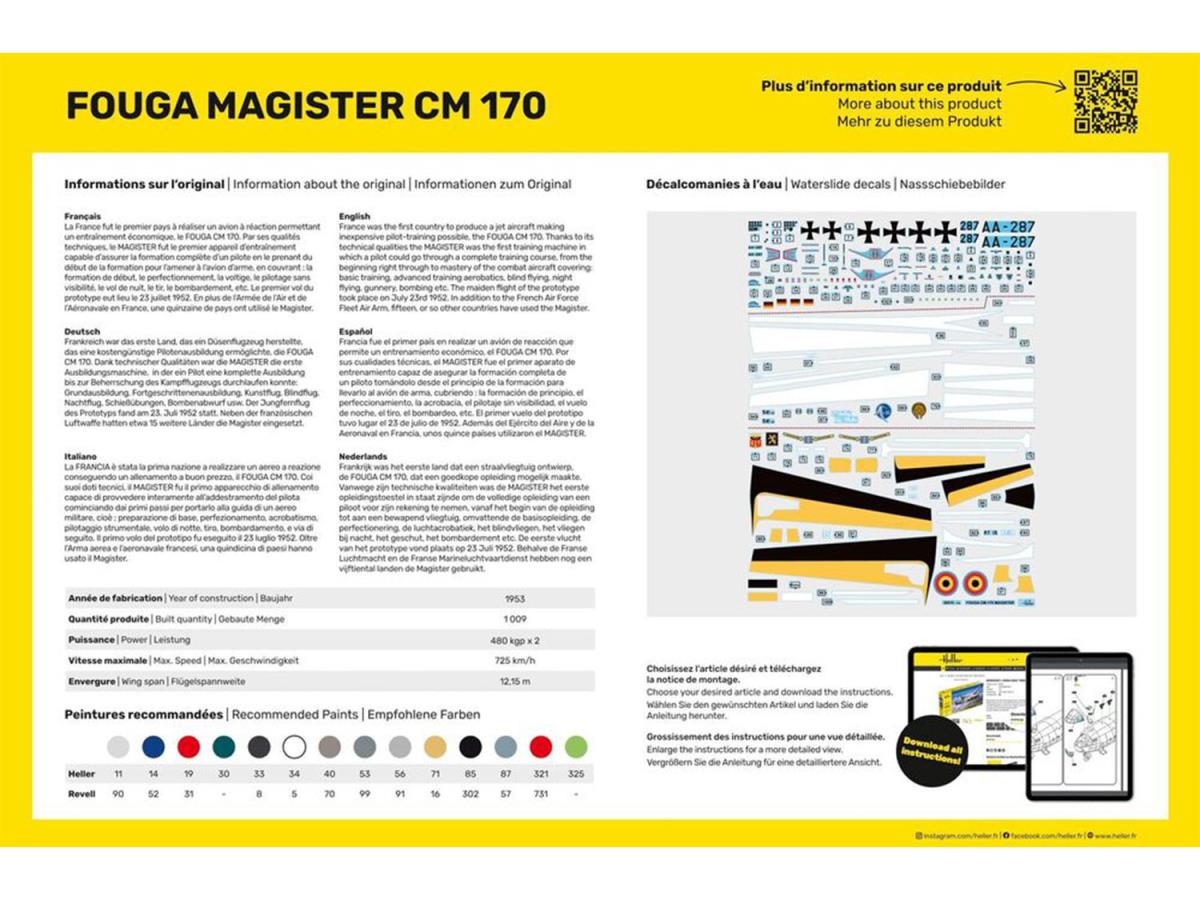 Heller 35510 Fouga Magister CM 170 Starter Kit 1:48 Model Kit