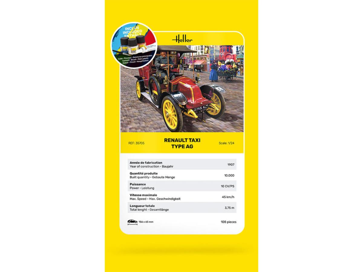 Heller 35705 Renault Type AG Taxi Starter Kit 1:24 Model Kit