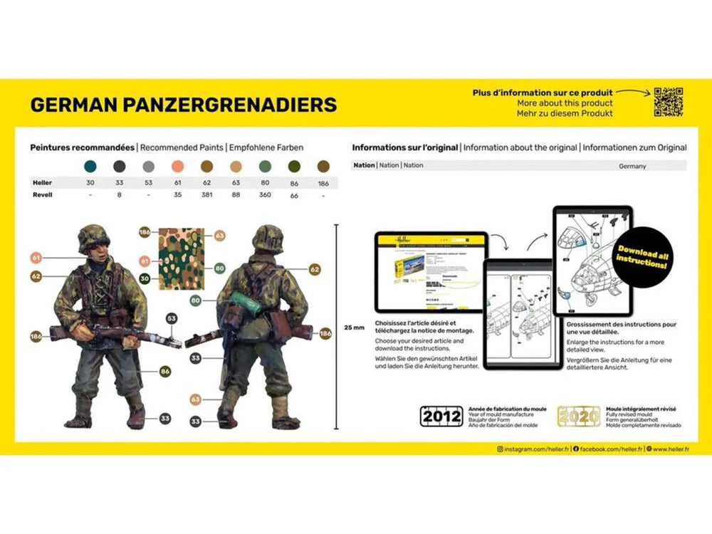 Heller 49606 German Tank Grenadiers 1:72 Model Kit