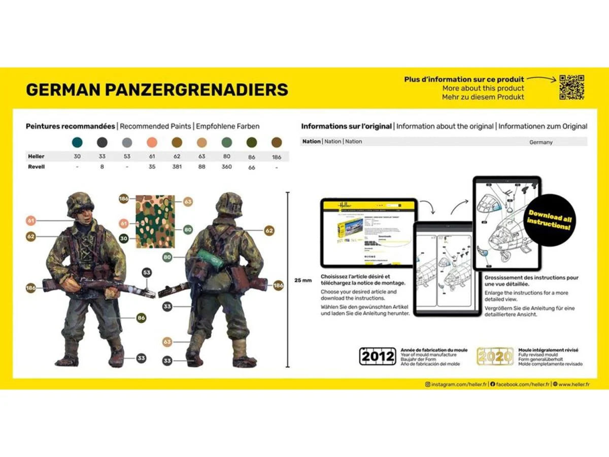 Heller 49606 German Tank Grenadiers 1:72 Model Kit