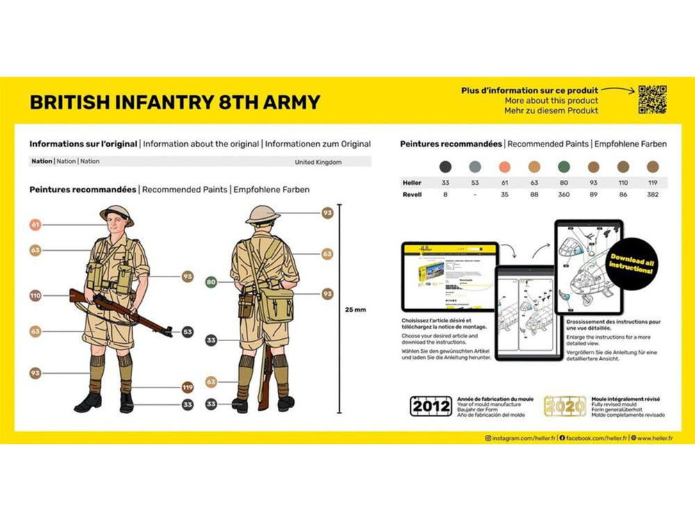 Heller 49609 British Infantry 8th Army 1:72 Model Kit