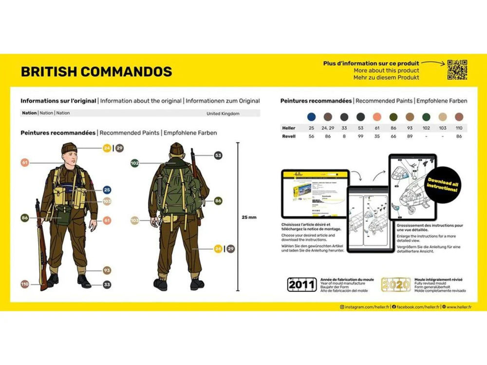 Heller 49632 British Commandos 1:72 Model Kit