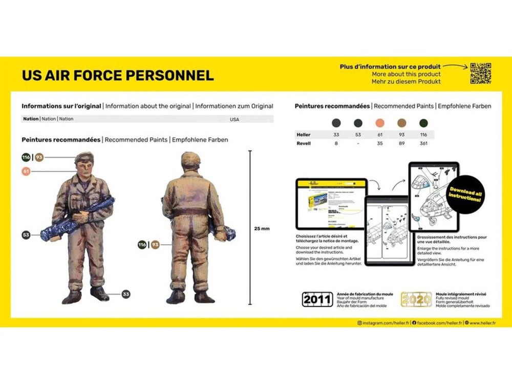 Heller 49648 US Air Force Personnel 1:72 Model Kit
