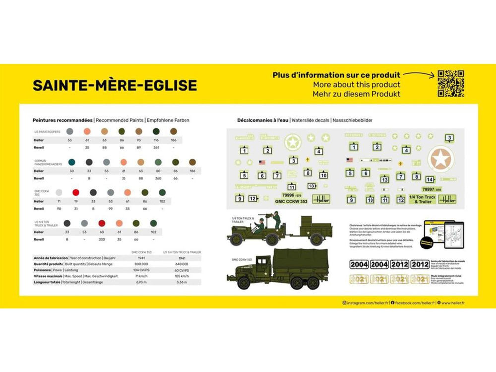 Heller 50327 French Sainte Mere Eglise Diorama 1:72 Model Kit
