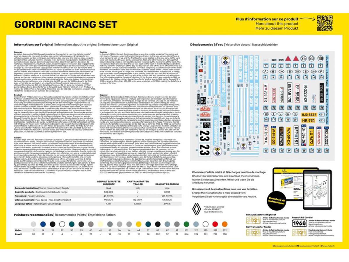 Heller 50328 Gordini Racing Set Renault Estafette 1:24 Model Kit
