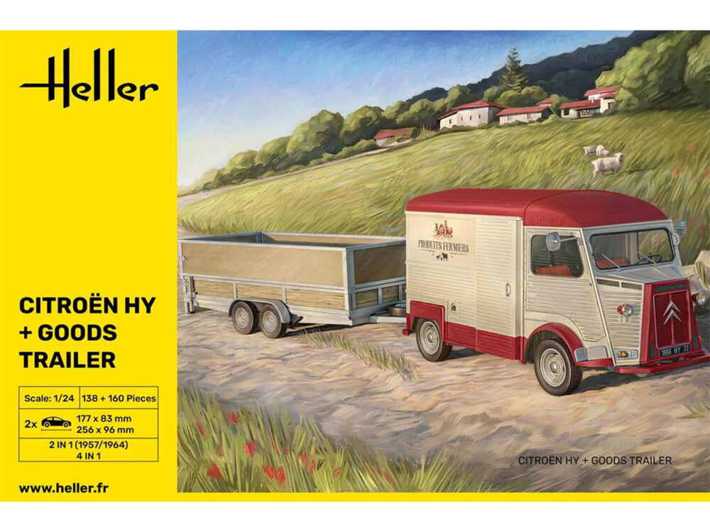 Heller 50331 Citroen HY & Goods Trailer 1:24 Model Kit