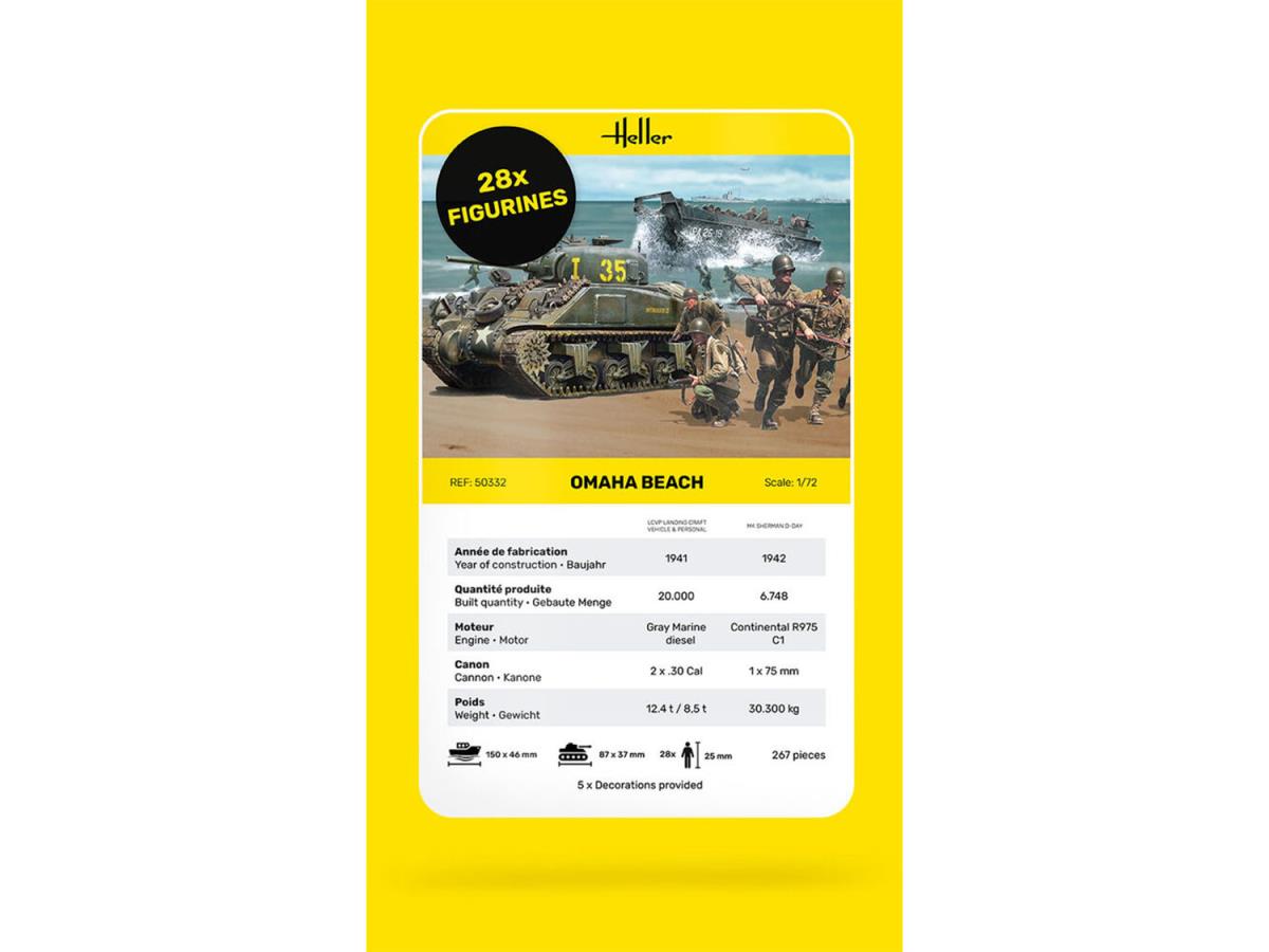 Heller 50332 Omaha Beach Diorama 1:72 Model Kit