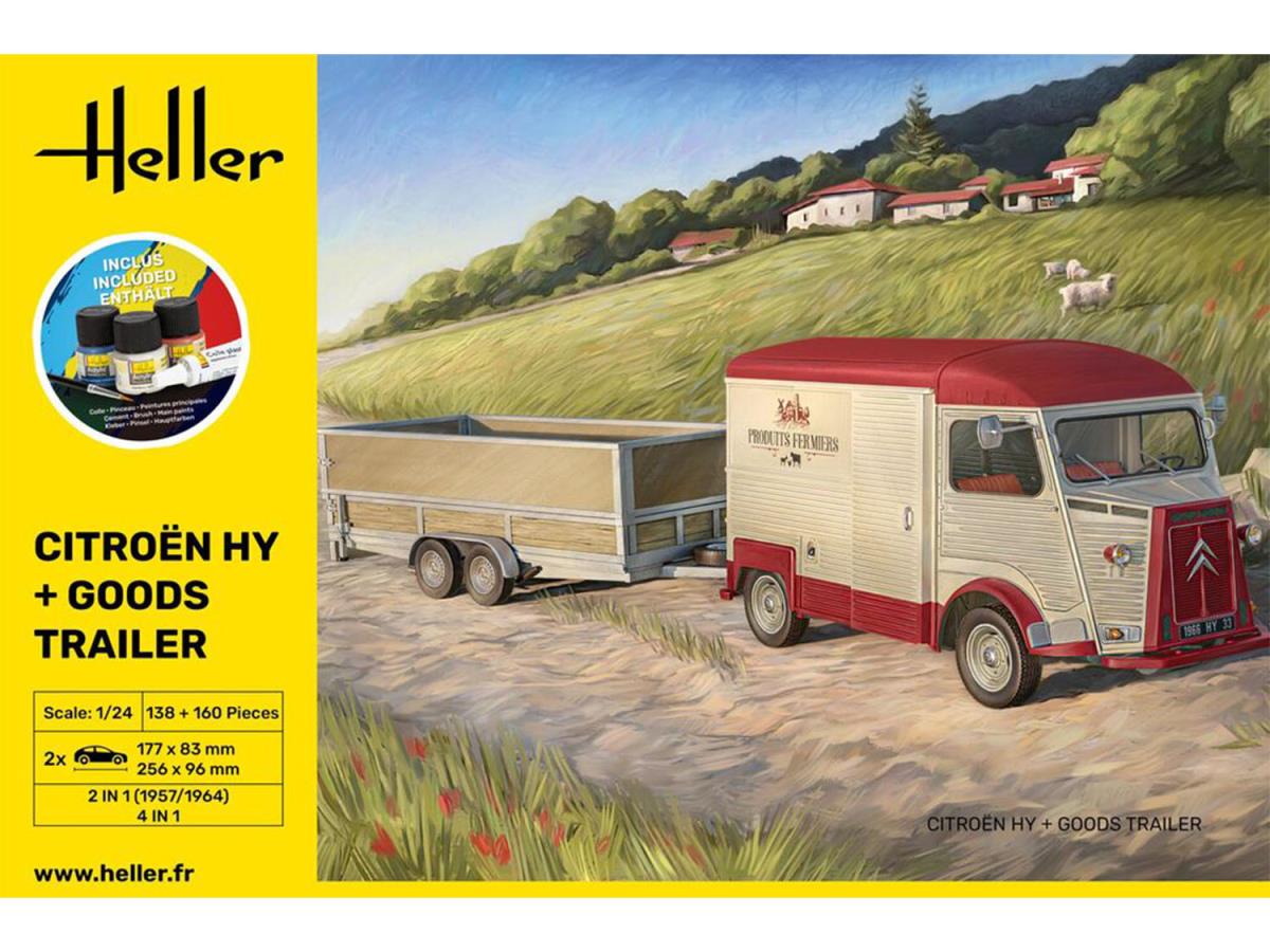 Heller 52331 Citroen HY & Goods Trailer Starter Kit 1:24 Model Kit