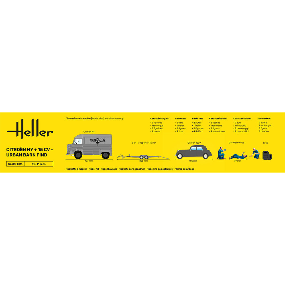 Heller 52335 Citroen HY + 15CV - Urban Barn Find 1:24 Starter Model Kit