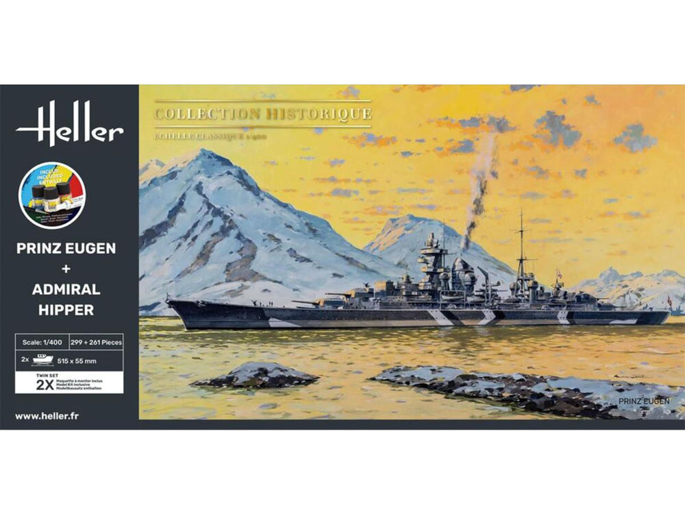 Heller 55083 German Warship Prinz Eugen/Admirl Hipper Starter Kit1:400)