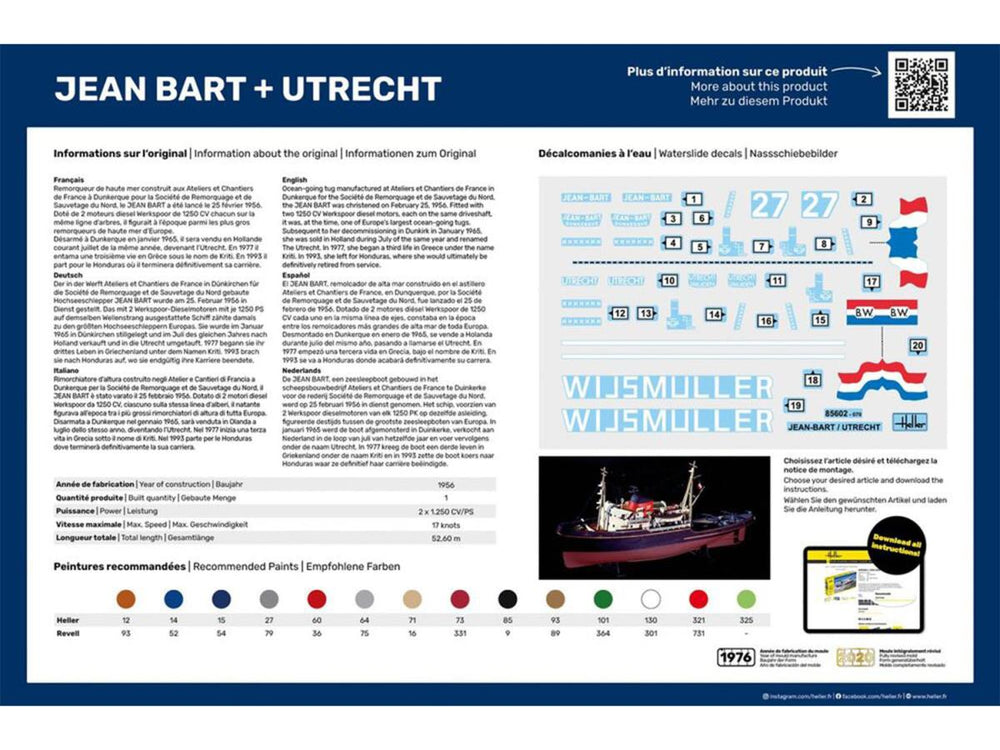 Heller 55602 Jean Bart & Utrecht Twin Set Starter Kit 1:200 Model Kit
