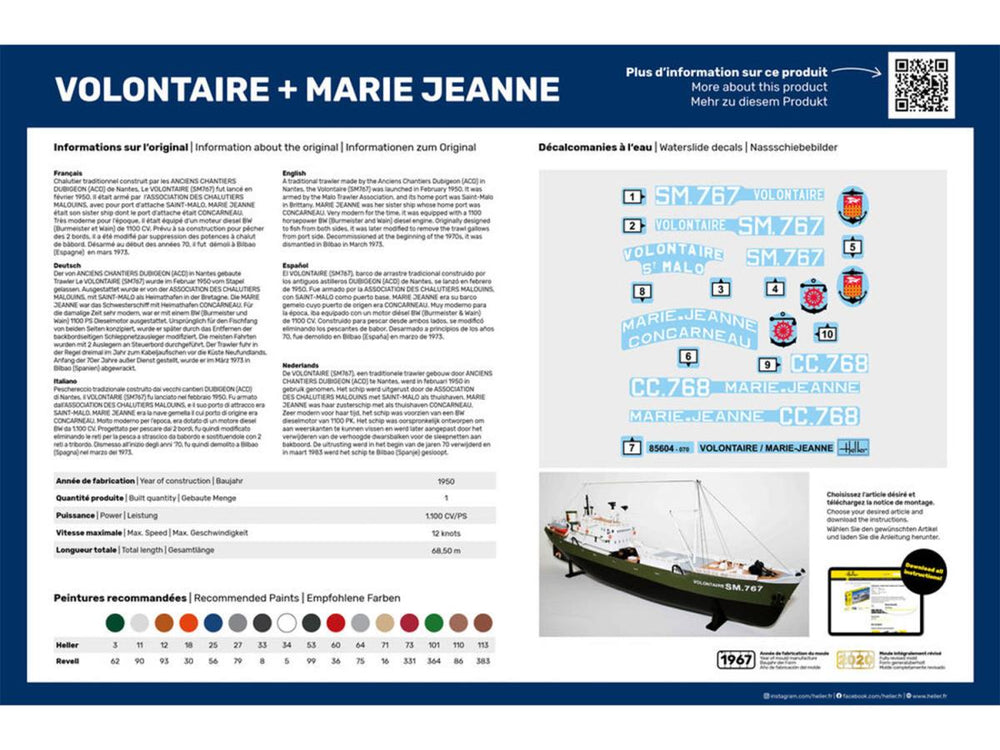 Heller 55604 Volontaire & Marie Jeanne Twin Set Starter Kit 1:200)