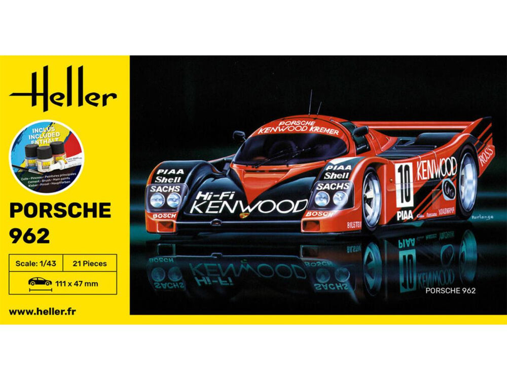 Heller 56109 Porsche 962 Starter Set 1:43 Model Kit