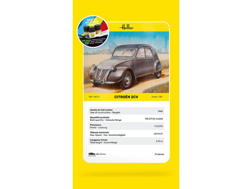 Heller 56175 Citroen 2CV Starter Kit 1:43 Model Kit