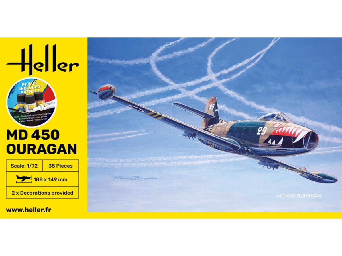 Heller 56201 French Dassault MD 450 Ouragan 1:72 Model Kit