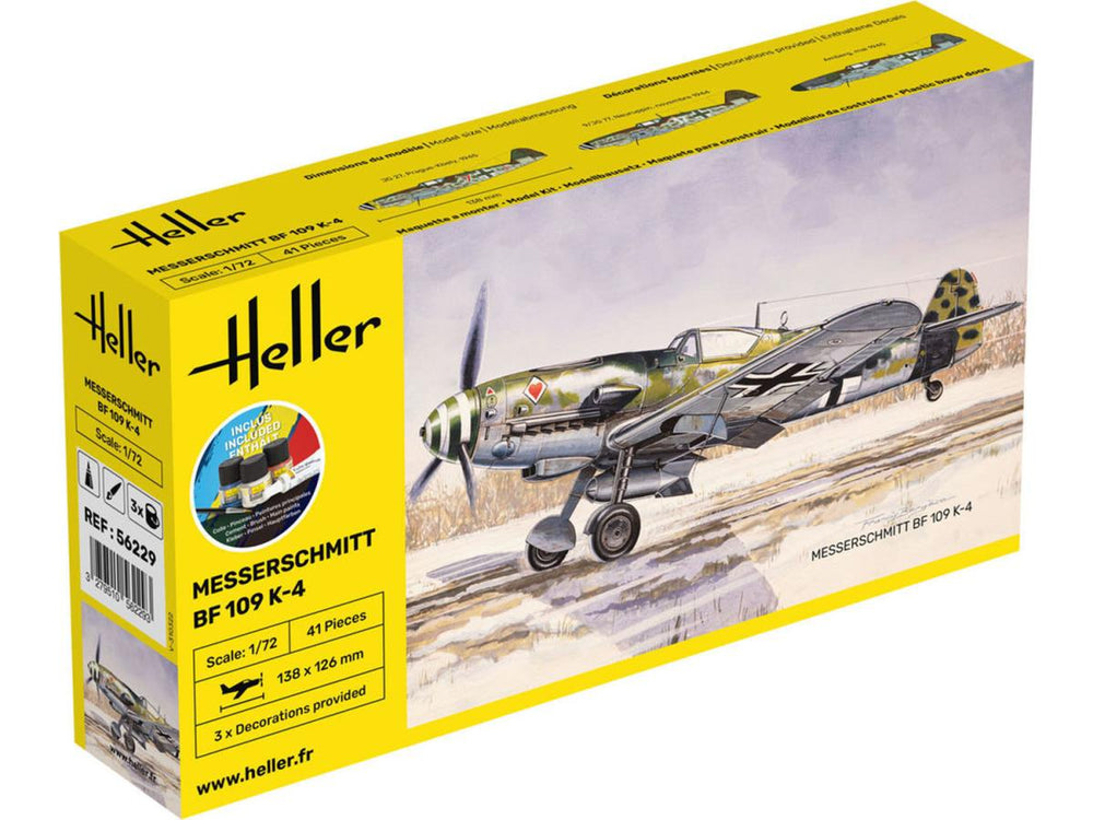 Heller 56229 German Messerschmitt Bf 109 K-4 Starter Kit 1:72 Model Kit