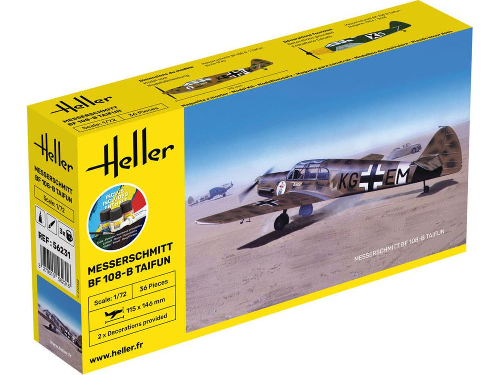 Heller 56231 German Messerchmitt Bf 108-B Taifun Starter Kit 1:72)