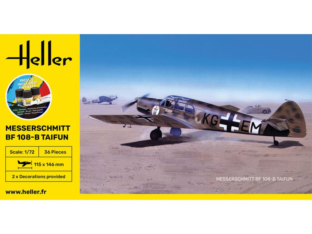 Heller 56231 German Messerchmitt Bf 108-B Taifun Starter Kit 1:72)