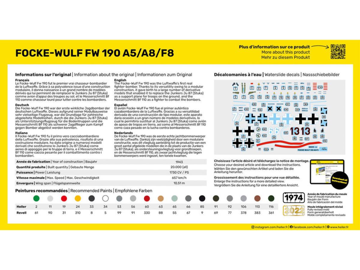 Heller 56235 German Focke Wulf FW 190 A5/A8/F8 Starter Kit 1:72 Model Kit