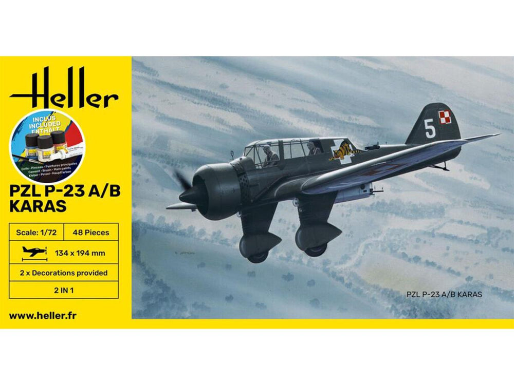 Heller 56247 Polish PZL P-23 A/B Karas Starter Kit 1:72 Model Kit