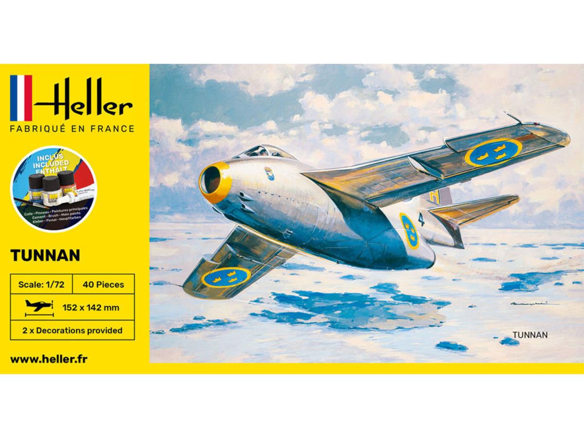 Heller 56260 Swedish Saab 29 Tunnan Starter Kit 1:72 Model Kit