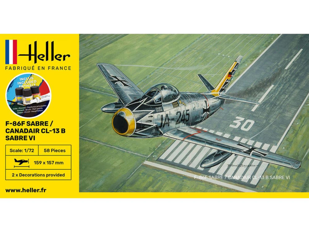 Heller 56277 US N.American F-86F Sabre/CL-13B Sabre VI Starter Kit1:72)