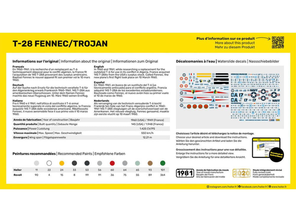 Heller 56279 US North American T-28 Fennec/Trojan Starter Kit 1:72)