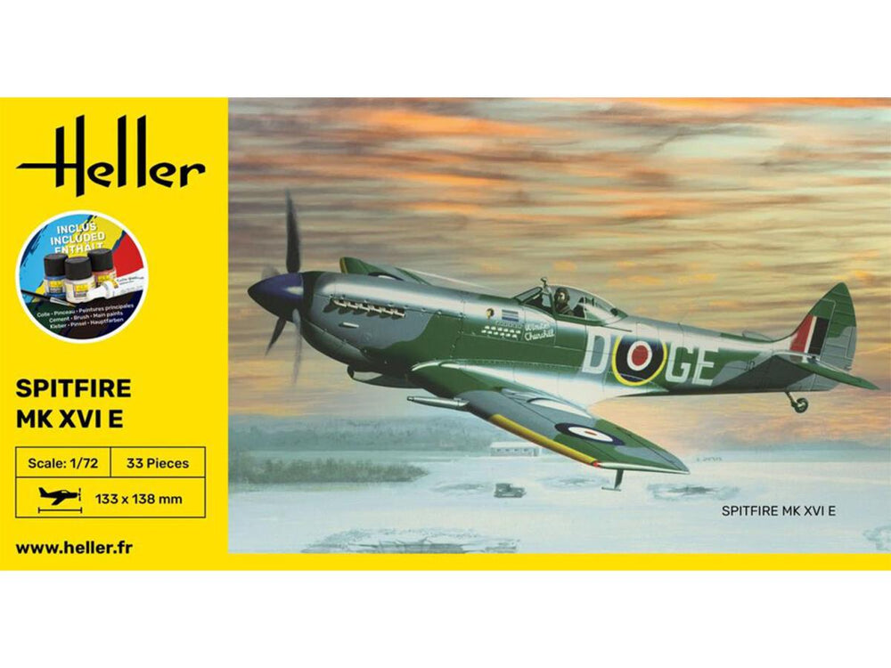 Heller 56282 British Supermarine Spitfire Mk XVI E Starter Kit 1:72)