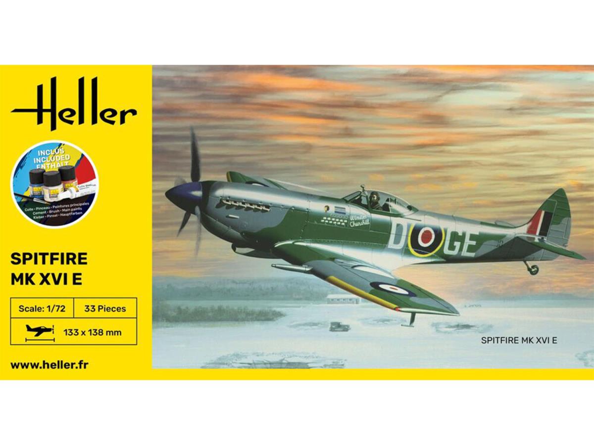 Heller 56282 British Supermarine Spitfire Mk XVI E Starter Kit 1:72)
