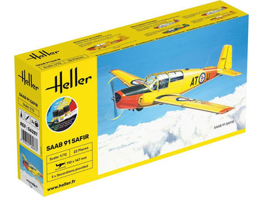 Heller 56287 Swedish Saab 91 Safir Starter Kit 1:72 Model Kit