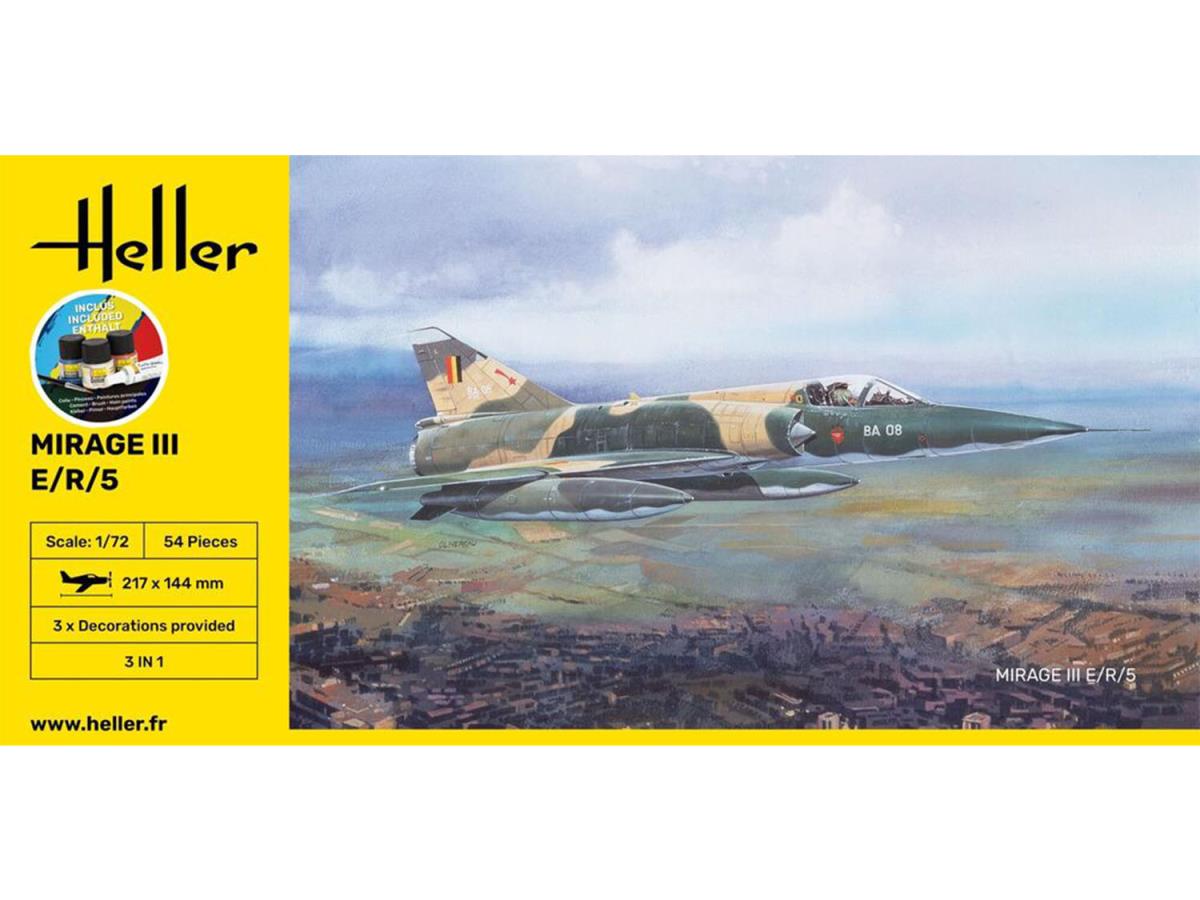 Heller 56323 French Dassault Mirage III E Starter Kit 1:72 Model Kit