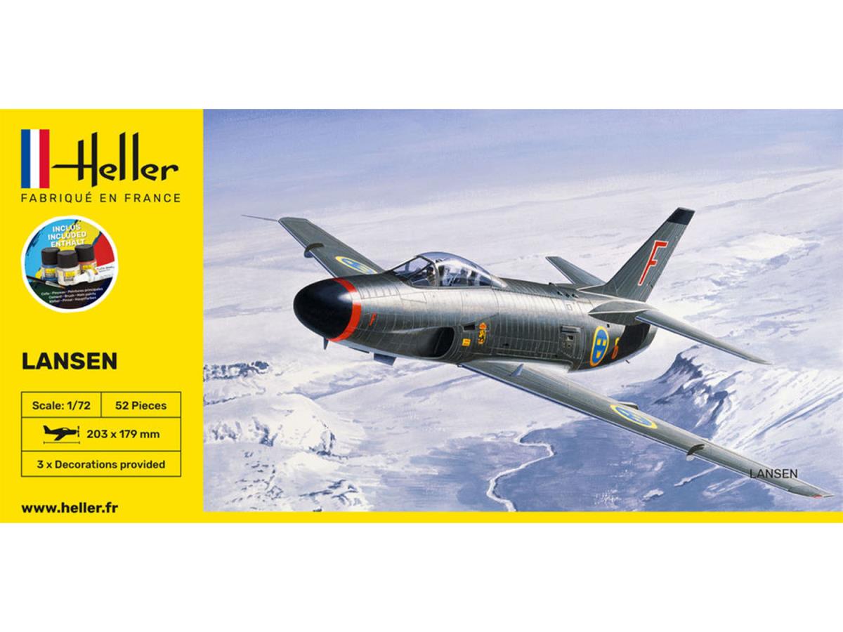 Heller 56343 Swedish Saab 32 Lansen Starter Kit 1:72 Model Kit