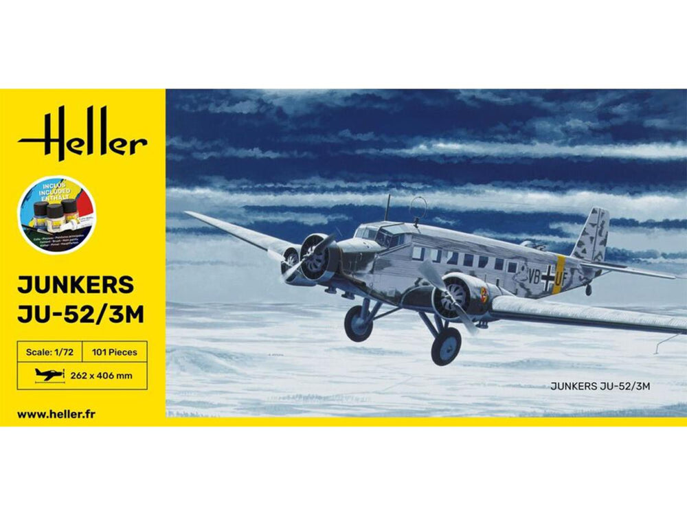 Heller 56380 German Junkers Ju-52/3M Starter Kit 1:72 Model Kit