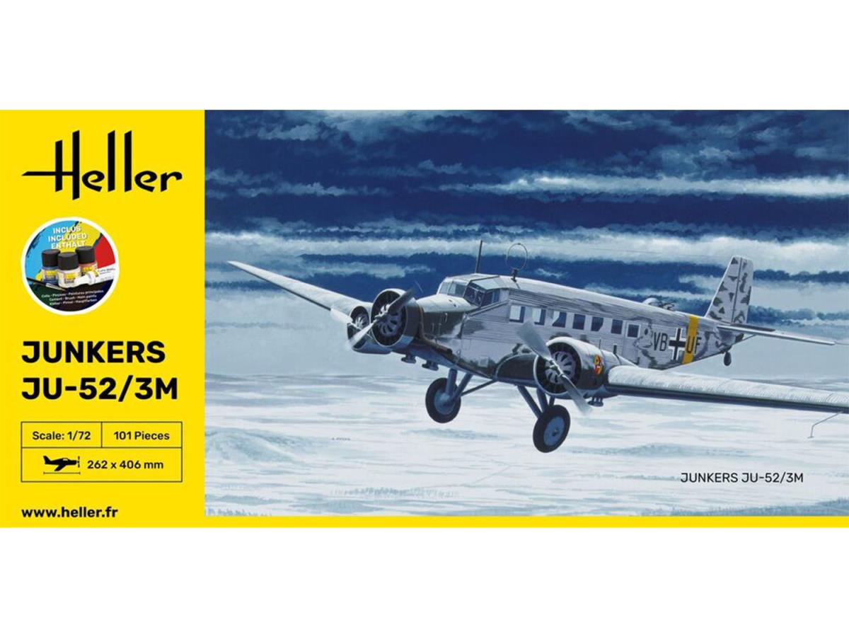Heller 56380 German Junkers Ju-52/3M Starter Kit 1:72 Model Kit